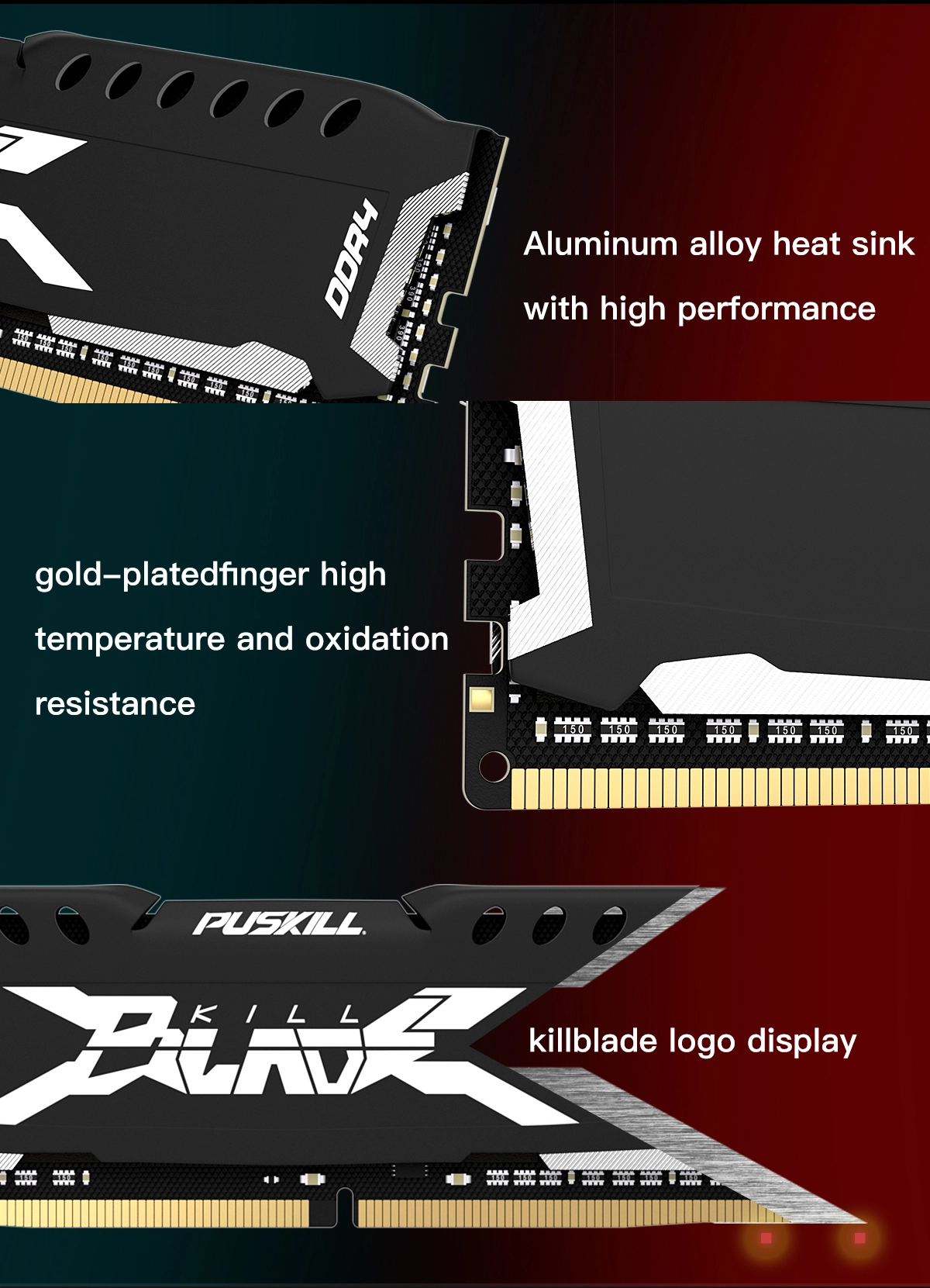 DDR4 8GB 16GB 32GB 2666MHz 3200MHz 3600MHz Heatsink for Gaming